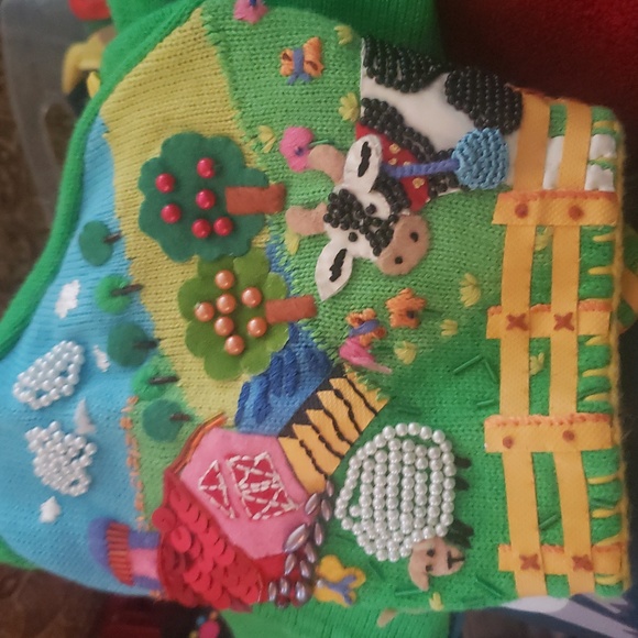 Michael Simon RARE Cow Farm Sweater - Picture 4 of 7